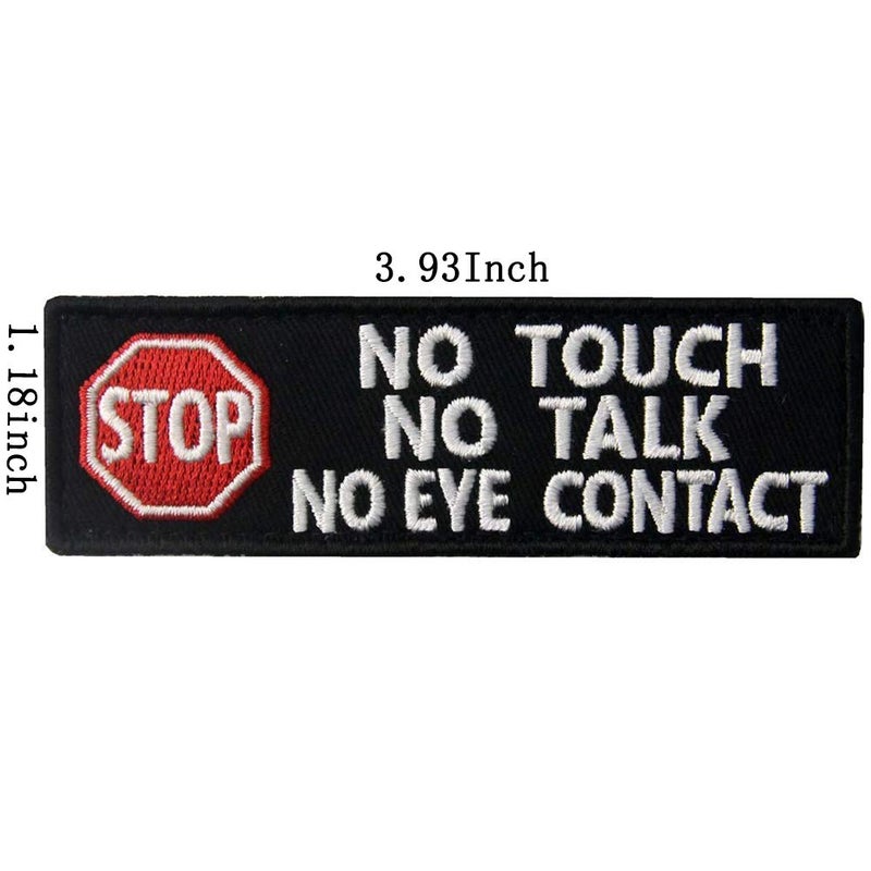 ODSP Service Dog No Touch No Talk Warning Vests/Harnesses Tactical Badge Emblem Embroidered Fastener Hook and Loop Patches Appliques 3.93 x 1.18 Inch Bubble of 2PCS - Image 2